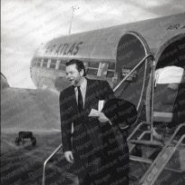 Aérodrome de Casablanca, 1950 départ d'Orson Welles pendant le tournage d'Othello.