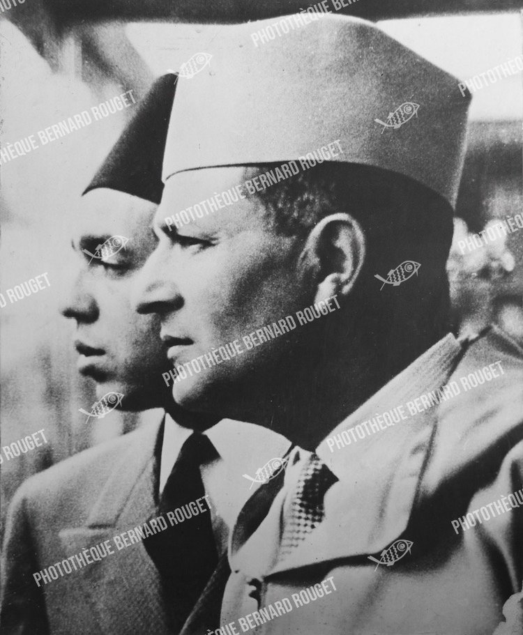 Le roi Mohammed V et le Prince Moulay Hassan, 